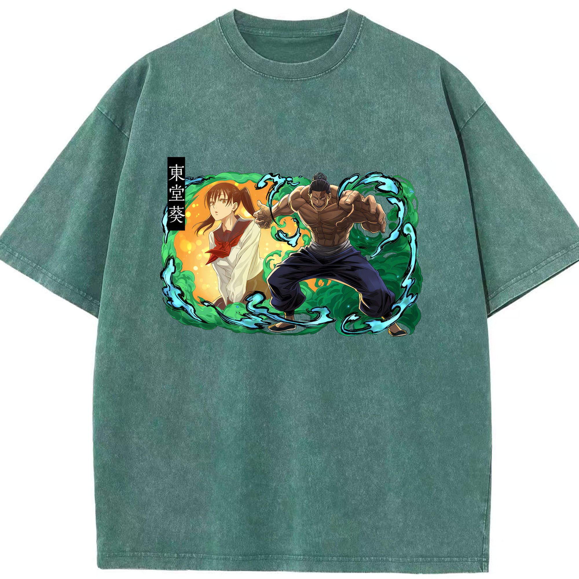 （画像用） 呪術廻戦 Jujutsu Kaisen 綿100% ヴィンテージ風 半袖Tシャツ（フロントプリント）